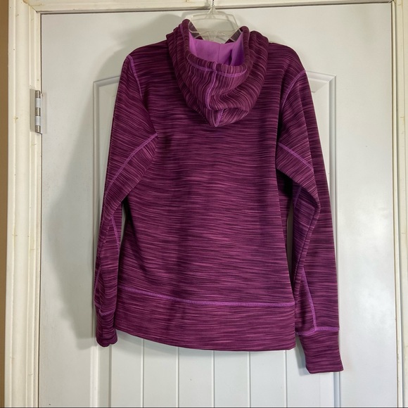 BCG Purple Long Sleeve Athletic Pull-Over Top with Hoodie and Pockets Sz Small - Picture 2 of 3